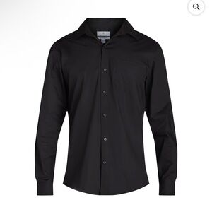 George Men's Classic Black Long Sleeve Button Down Dress Shirt NWT